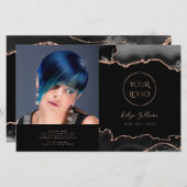 zwart agaat vouwfolder (Voorkant / Achterkant)