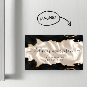 Zwart Agate Goud Glitter Ivoor Luxe Magnetisch Visitekaartje