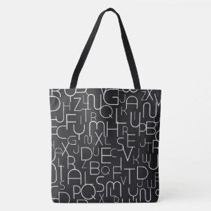 Zwart alfabet Letter Mode Tas