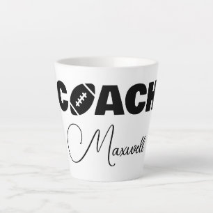 Zwart Amerikaans Football Coach Latte Mok
