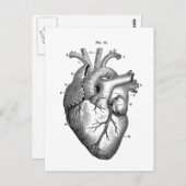 Zwart anatomisch hart briefkaart (Voorkant / Achterkant)