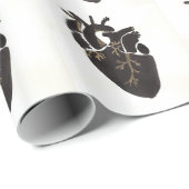 Zwart anatomisch hart cadeaupapier (Rol Hoek)