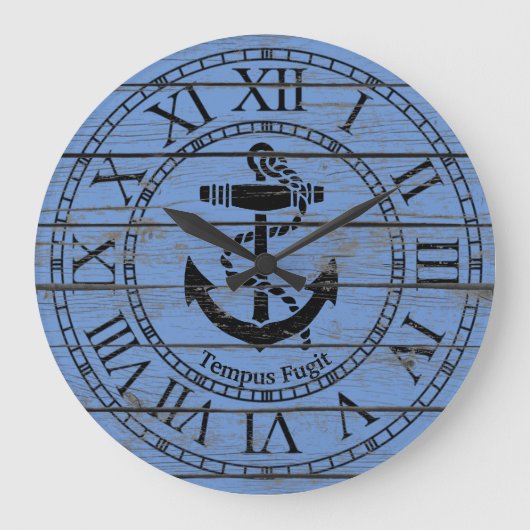 Zwart Anchor Personaliseren Grote Klok (Voorkant)