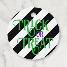 Zwart ang Wit Gestreepte Trick or treat Favoriet T Bedankjes Labels