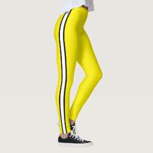 Zwart Anker Nautische Witte Strepen Geel Leggings