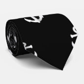 Zwart ankerpatroon stropdas (Opgerold)