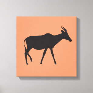 Zwart Antelope Wrapped Canvas Afdruk
