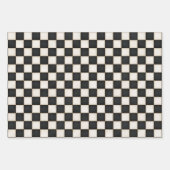 Zwart & Antiek Wit Geruit Inpakpapier Vel (Voorkant 3)