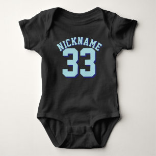 Zwart & Aqua Baby Sport Jersey Design Romper