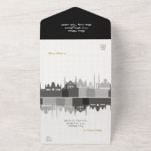 Zwart-Arabisch Quinceañera All In One Uitnodiging (Buitenkant)