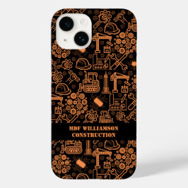 Zwart Architectonisch Blauwdruk Engineer Patroon Case-Mate iPhone 14 Hoesje