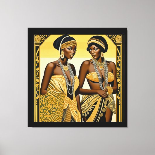 Zwart Art Deco Beauties Roaring jaren 1920 en 1930 Canvas Afdruk (Voorkant)