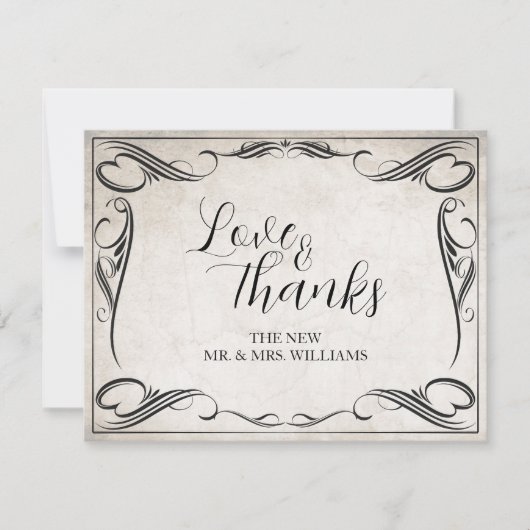  zwart art deco bruiloft dank u (Voorkant)