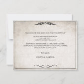  Zwart Art Deco Bruiloft Save the Date (Achterkant)