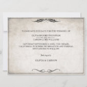 Zwart Art Deco Bruiloft Save the Date (Achterkant)