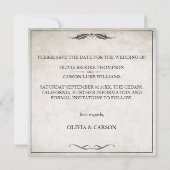 Zwart Art Deco Bruiloft Save the Date (Achterkant)