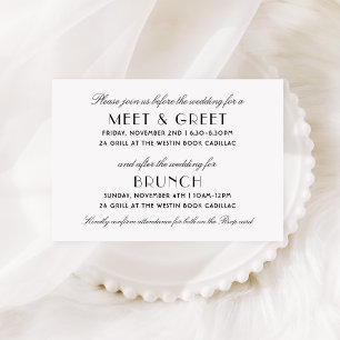Zwart Art Deco Bruiloft Welkom en Brunch Informatiekaartje