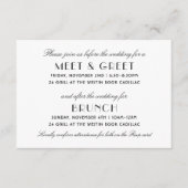 Zwart Art Deco Bruiloft Welkom en Brunch Informatiekaartje (Voorkant)