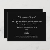 Zwart Art Exhibition Display Kaarten Art Labels (Voorkant / Achterkant)