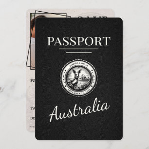 Zwart Australisch paspoort Bewaar de datum Save The Date