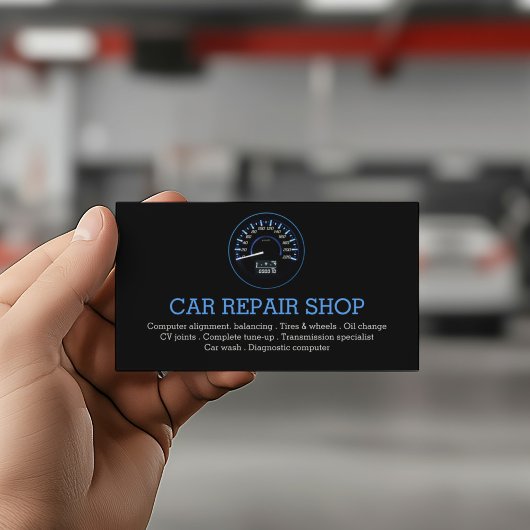 Zwart Auto Mechanic Service Visitekaartje