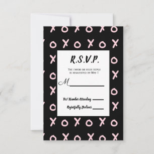 Zwart & Baby Roze X O XO XO's Trendy RSVP Antwoord