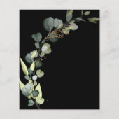 Zwart Baby Strooidouche Eucalyptus Invitation Flyer (Achterkant)