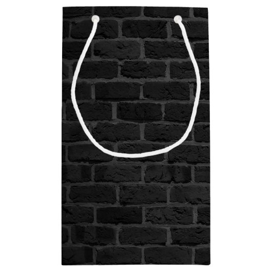 Zwart bakstenen patroon klein cadeauzakje (Achterkant)