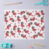 Zwart Ballerina in Red Tutu Tissue Paper Tissuepapier (Craft)