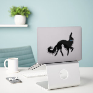 Zwart Ballet Borzoi Transparant Vinyl Sticker