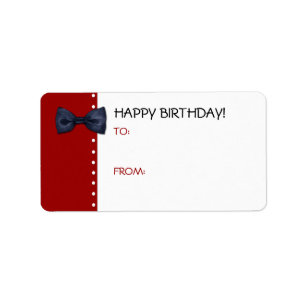 Zwart BandTie Birthday Gift Label Label