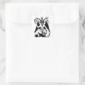  zwart Baphomet Vierkante Sticker (Tas)