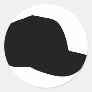 zwart baseball pet icoon ronde sticker