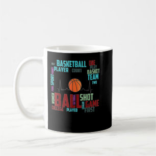 Zwart Basketball Stuff Coach Player Team Red Heart Koffiemok