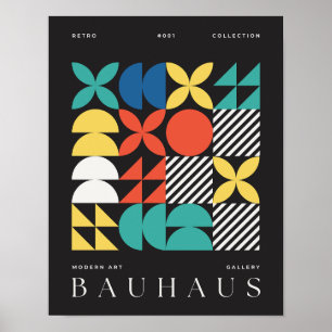 Zwart Bauhaus kunst Print geometrisch Poster