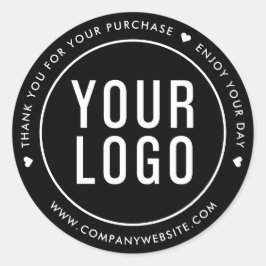 Zwart Bedankt voor uw aankoop Stickers Logo