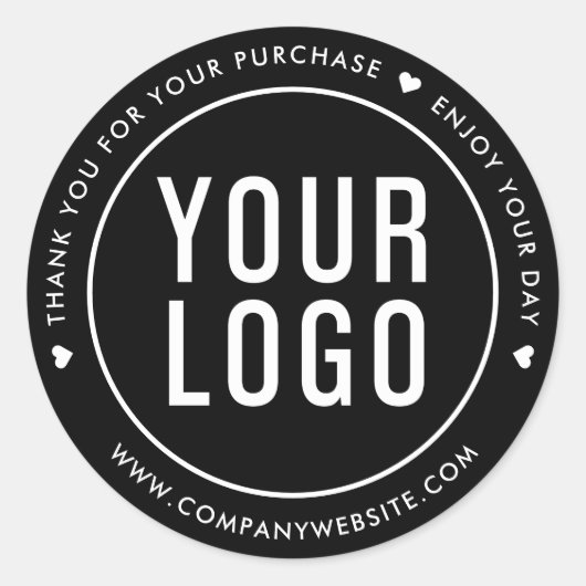 Zwart Bedankt voor uw aankoop Stickers Logo (Voorkant)