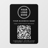 Zwart bedrijfslogo Maak uw QR-code Raamsticker (Vel)