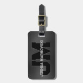 Zwart beeld achtergrond masculine ontwerp 2 bagagelabel (Voorkant verticaal)
