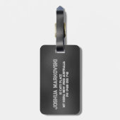 Zwart beeld achtergrond masculine ontwerp 2 bagagelabel (Achterkant verticaal)