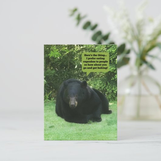Zwart Beer - "Cubby Cupcake" Briefkaart (Staand voorkant)