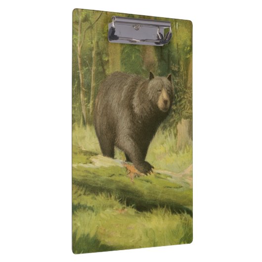 Zwart Beer dat op een boomstam steekt Klembord (Rechts)
