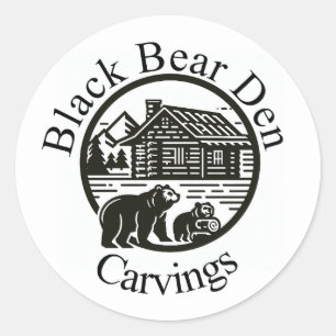 Zwart Beer Den Carvings sticker
