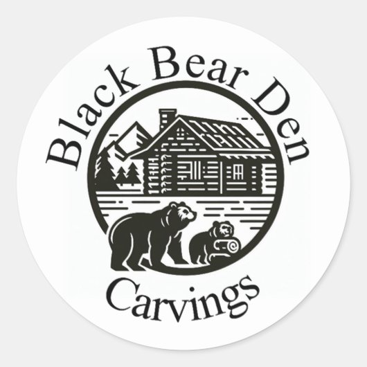 Zwart Beer Den Carvings sticker (Voorkant)