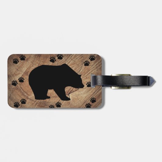 Zwart Beer en Beer poten Bagagelabel (Achterkant horizontaal)