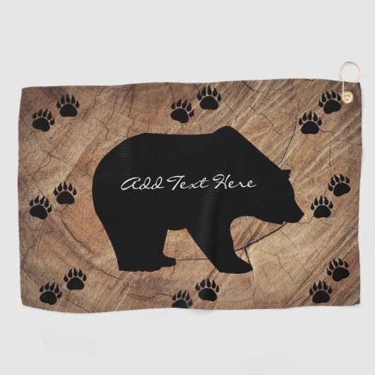 Zwart Beer en Beer poten Golfhanddoek (Horizontaal)