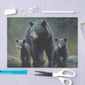 Zwart Beer en kubussen Tissuepapier (Craft)