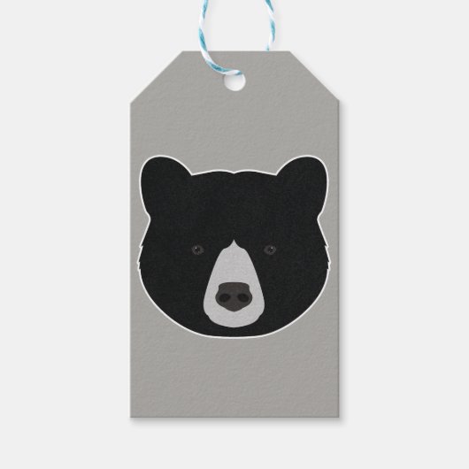 Zwart Beer gezicht Cadeaulabel (Voorkant)