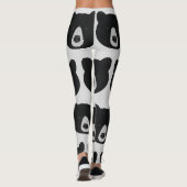 Zwart Beer gezicht Leggings (Achterkant)