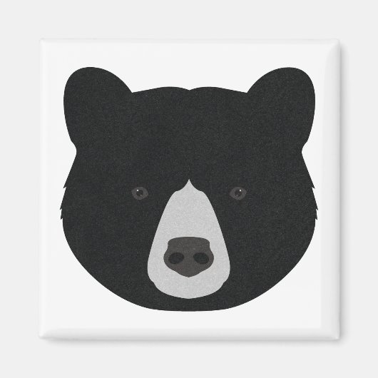 Zwart Beer gezicht Magneet (Voorkant)